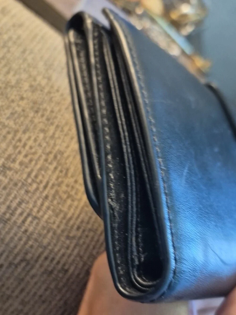 Michael Kors Florence Large Billfold Genuine Leather Black Clutch Wallet Purse